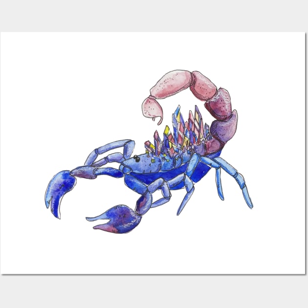 Watercolor Crystal Scorpion Wall Art by aquabun